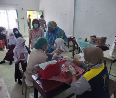 Polsek Medan Timur Gelar Vaksinasi Anak Tahap II Di Gedung Muhammadiyah 13