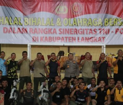 Olahraga Bersama Dalam Rangka Sinergitas TNI-POLRI Di Kabupaten Langkat
